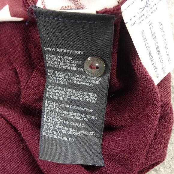 Tommy Hilfiger Sweater Womens Medium Cardigan Houndstooth Luxury Wool B - Picture 10 of 14